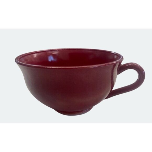 Vintage Hazel Atlas Red Ceramic Coffee Teacup Handle - Picture 2 of 3